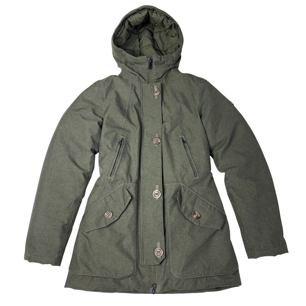 The North Face Arctic Down Parka 550 Fill Olive Green‎ Herringbone Womens XS